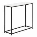 Monarch Specialties Accent Table, Console, Entryway, Narrow, Sofa, Living Room, Bedroom, White Laminate, Black Metal I 2252